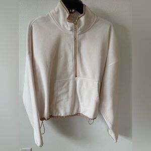 Fabletics Women's Cream Half-Zip Pullover Size S